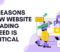 There is a graphic relating to website design and development on the bottom-right. Beside this is the article title, "6 Reasons Law Website Loading Speed is Critical."