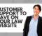 A man in business suit is smiling at the camera. Beside him is the article title, "Customer Support to Have on Your Law Website."