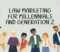 There is a graphic of young men and women of varying races huddled together and posing for the camera. Above them is the article title, "Law Marketing for Millennials and Generation Z."